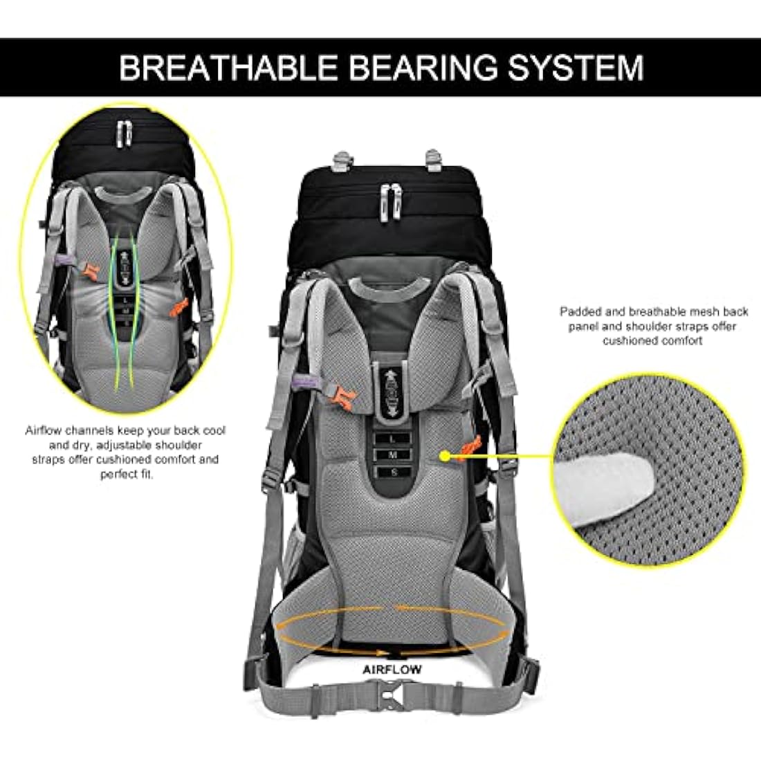 MOUNTAINTOP Hiking Backpack 80L Waterproof Mountaineering Backpack Large Camping Trekking Rucksack Multifunctional Climbing with Rain Cover External Frame Backpacks Default Title Default Title