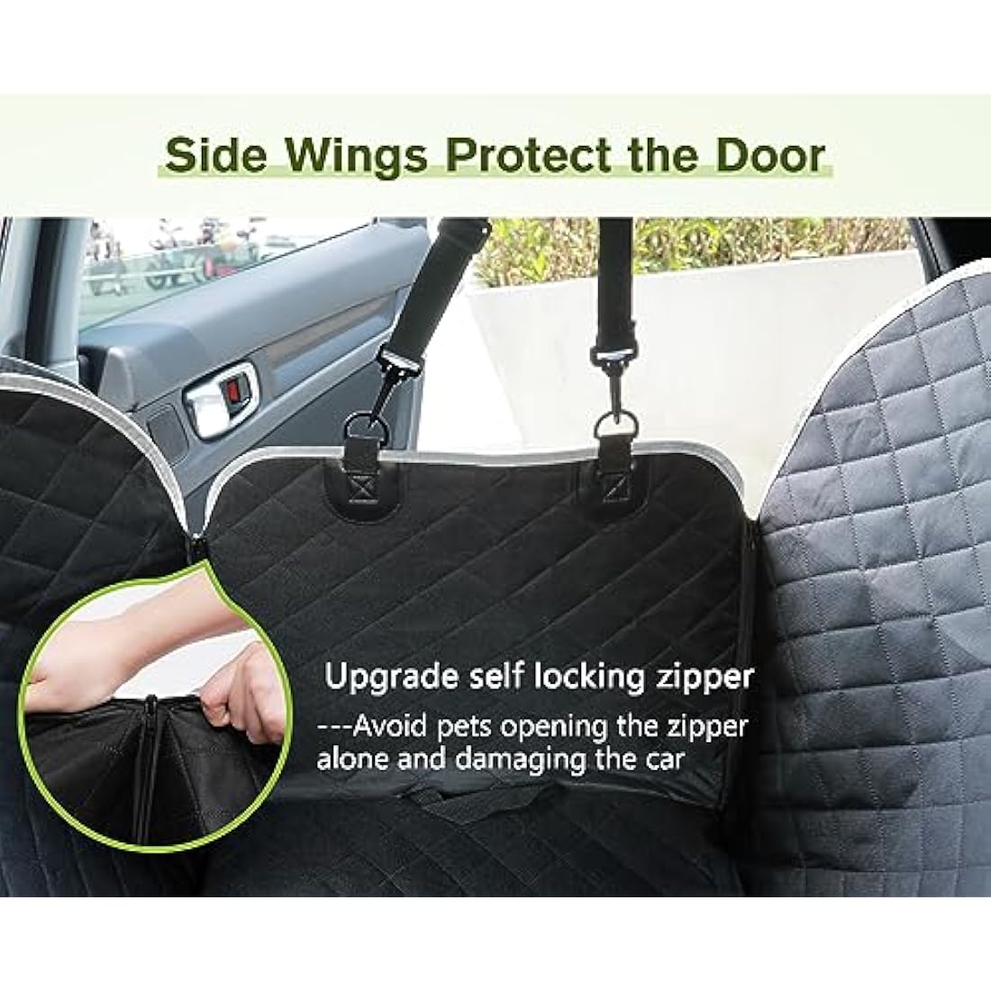 pecute Dog Car Seat Cover, Car Seat Cover for Dogs with Viewing Window/Side Flaps/Storage Bags, Dog Hammock Scratch Proof Nonslip Back Seat Protector for Cars Trucks SUV(146x136cm) Seat Covers Default Title Default Title