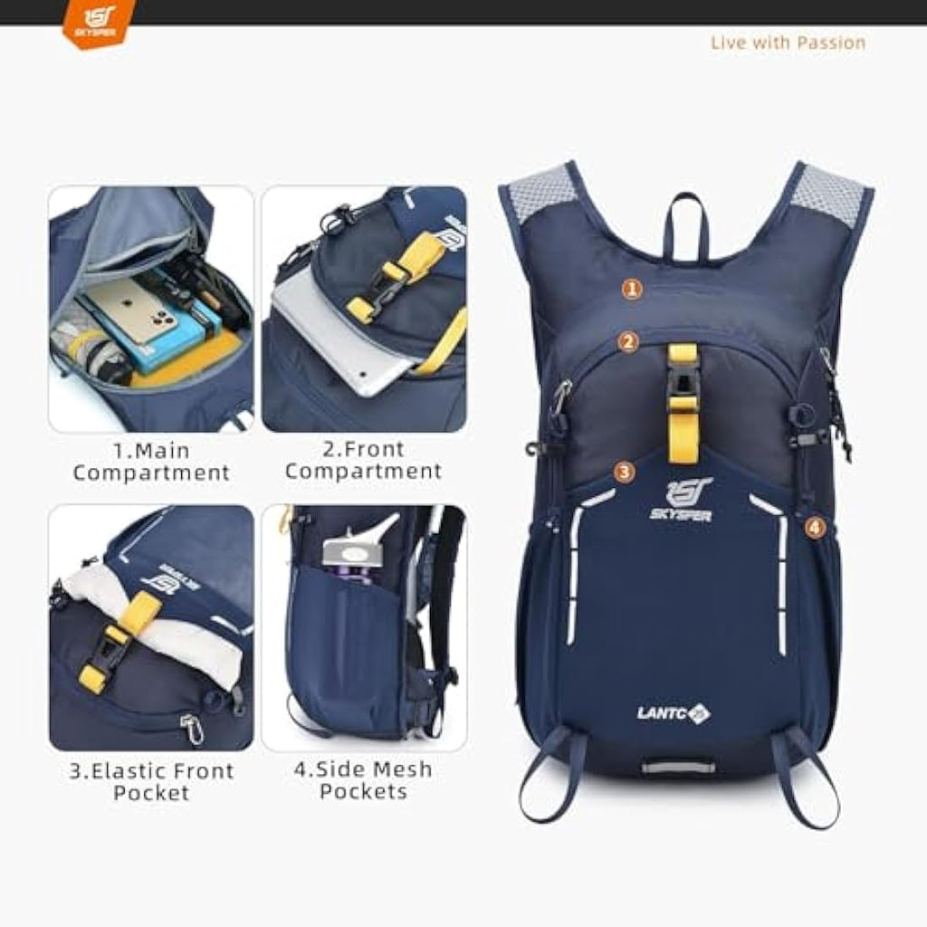 SKYSPER Small Hiking Backpack - 15L Travel Backpack Lightweight Bag Water Resistant Walking Backpack for Women Men Internal Frame Backpacks Default Title Default Title