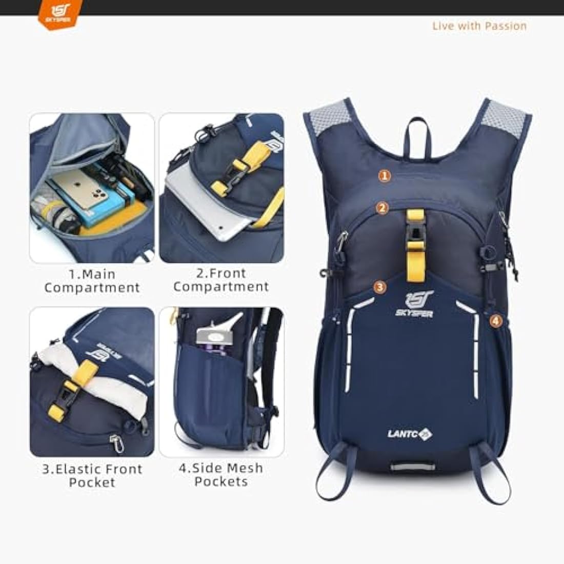 SKYSPER Small Hiking Backpack - 15L Travel Backpack Lightweight Bag Water Resistant Walking Backpack for Women Men Internal Frame Backpacks Default Title Default Title