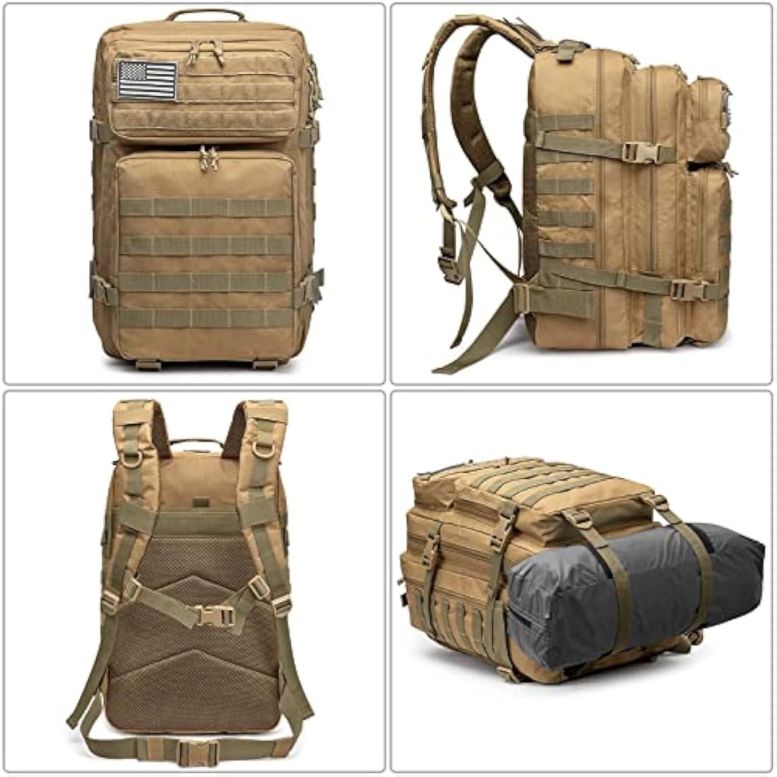 G4Free 40L Molle Backpack Large Pack Molle Shoulder Bag Rucksacks Daypack for Outdoor Hiking Camping Trekking Hunting Internal Frame Backpacks Default Title Default Title
