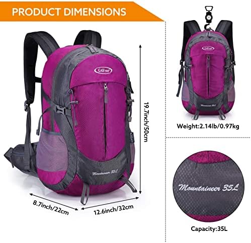 G4Free 35L Waterproof Hiking Backpack Outdoor Backpack Trekking Daypack for Camping Hiking Backpacking Climbing with Rain Cover Internal Frame Backpacks Default Title Default Title
