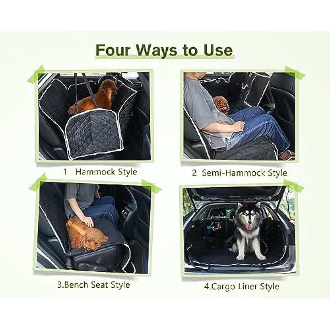pecute Dog Car Seat Cover, Car Seat Cover for Dogs with Viewing Window/Side Flaps/Storage Bags, Dog Hammock Scratch Proof Nonslip Back Seat Protector for Cars Trucks SUV(146x136cm) Seat Covers Default Title Default Title