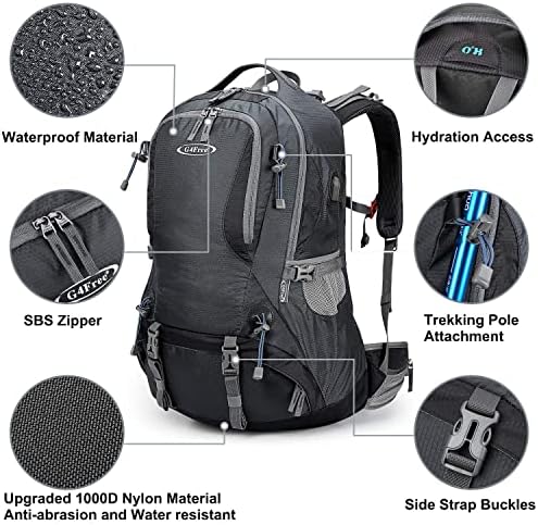 G4Free Hiking Backpack 50L Waterproof Backpack with Rain Cover for Mountaineering Travel Camping Trekking Outdoor Sports for Men Women Internal Frame Backpacks Default Title Default Title