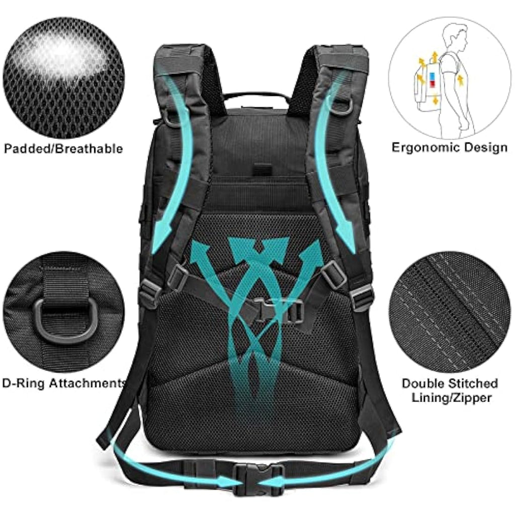 G4Free 40L Molle Backpack Large Pack Molle Shoulder Bag Rucksacks Daypack for Outdoor Hiking Camping Trekking Hunting Internal Frame Backpacks Default Title Default Title