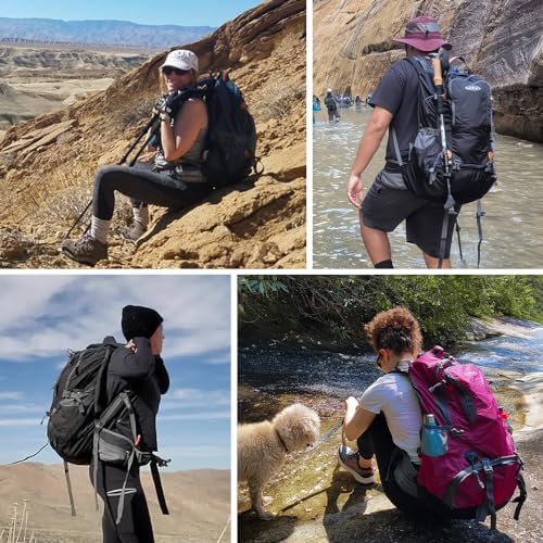 G4Free Hiking Backpack 50L Waterproof Backpack with Rain Cover for Mountaineering Travel Camping Trekking Outdoor Sports for Men Women Internal Frame Backpacks Default Title Default Title