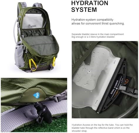 MOUNTAINTOP 40L Hiking Backpacks Trekking Rucksack Light Daypacks for Travel Camping Climbing Mountaineer Outdoor Sport Internal Frame Backpacks Default Title Default Title