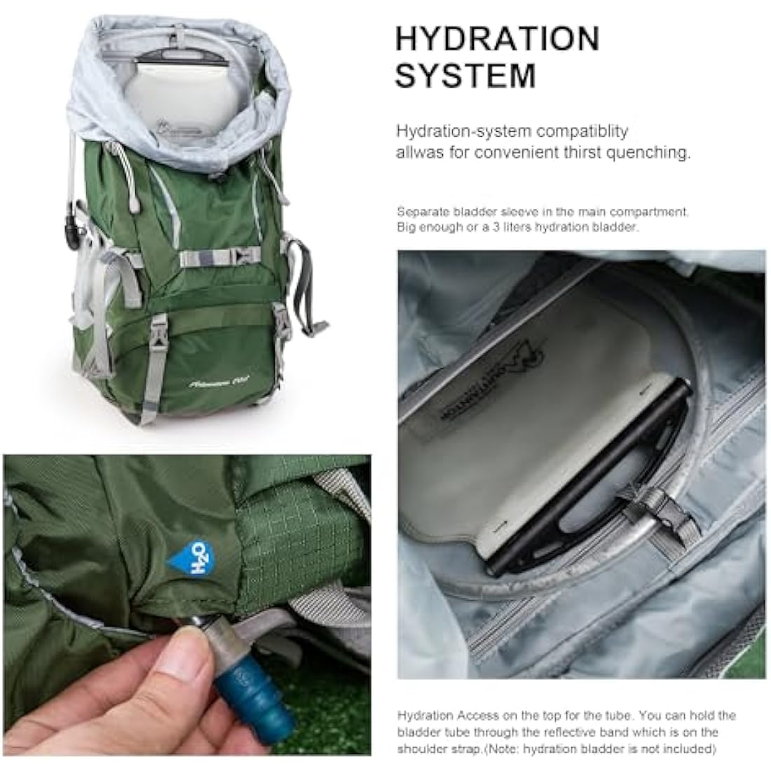 MOUNTAINTOP 70L Hiking Backpack water-resistant Internal Frame Backpacks Large Trekking Mountaineering Rucksack with Rain Cover for Men Women Cover Outdoor External Frame Backpacks Default Title Default Title