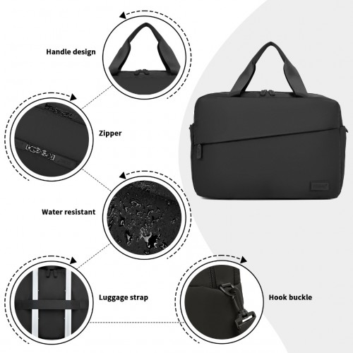 TVK2444 - Kono Water-Resistant Travel Bag with Laptop Sleeve Multi-Functional Tote for Business and Weekend Large Capacity for Men and Women - Black Default Title Default Title