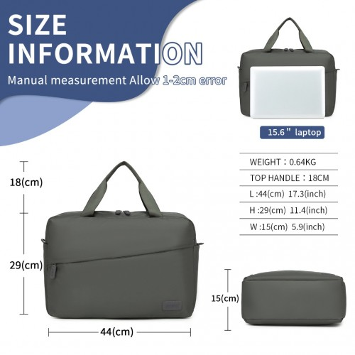 TVK2444 - Kono Water-Resistant Travel Bag with Laptop Sleeve Multi-Functional Tote for Business and Weekend Large Capacity for Men and Women - Grey Default Title Default Title