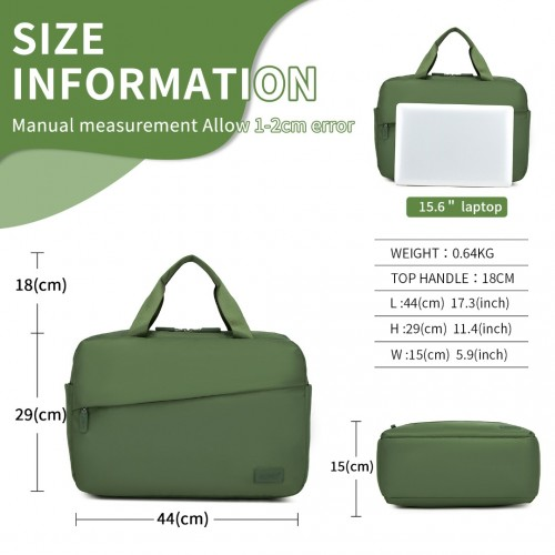 TVK2444 - Kono Water-Resistant Travel Bag with Laptop Sleeve Multi-Functional Tote for Business and Weekend Large Capacity for Men and Women - Green Default Title Default Title