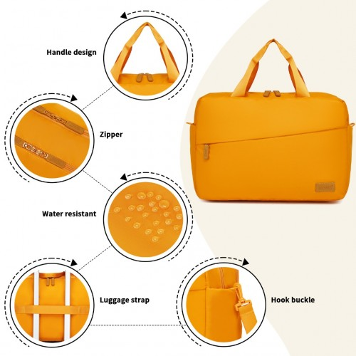 TVK2444 - Kono Water-Resistant Travel Bag with Laptop Sleeve Multi-Functional Tote for Business and Weekend Large Capacity for Men and Women - Yellow Default Title Default Title