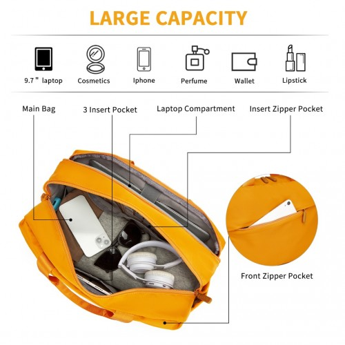 TVK2444 - Kono Water-Resistant Travel Bag with Laptop Sleeve Multi-Functional Tote for Business and Weekend Large Capacity for Men and Women - Yellow Default Title Default Title