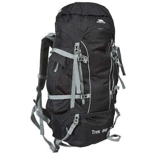Trespass 'Trek' 66 Litre Camping Hiking Bag Travel Backpack Red Tone 66 Litre Red Tone / 66 Litre Ash / 66 Litre Olive / 66 Litre Electric Blue / 66 Litre