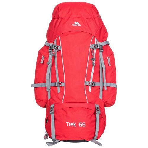 Trespass 'Trek' 66 Litre Camping Hiking Bag Travel Backpack Red Tone 66 Litre Red Tone / 66 Litre Ash / 66 Litre Olive / 66 Litre Electric Blue / 66 Litre