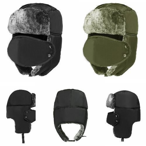 Adults Waterproof Thermal Trapper Hat Olive One Size Olive / One Size Black / One Size
