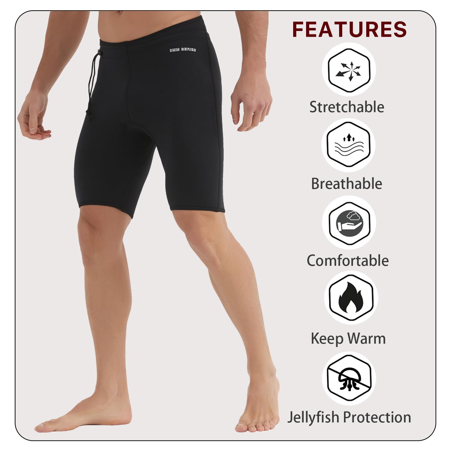 Lemorecn Wetsuits Pants Shorts 3mm Neoprene Canoeing Swimming Pants(UK1035-XL) Wetsuits Default Title Default Title