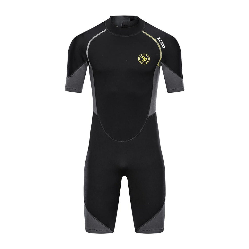 ZCCO Men's Shorty Wetsuits 1.5mm Premium Neoprene Back Zip Short Sleeve for Scuba Diving,Spearfishing,Snorkeling,Surfing,4XL Wetsuits Default Title Default Title