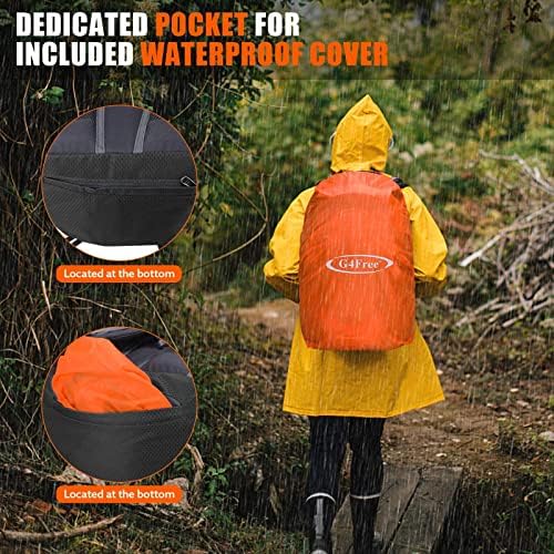 G4Free 35L Waterproof Hiking Backpack Outdoor Backpack Trekking Daypack for Camping Hiking Backpacking Climbing with Rain Cover Internal Frame Backpacks Default Title Default Title
