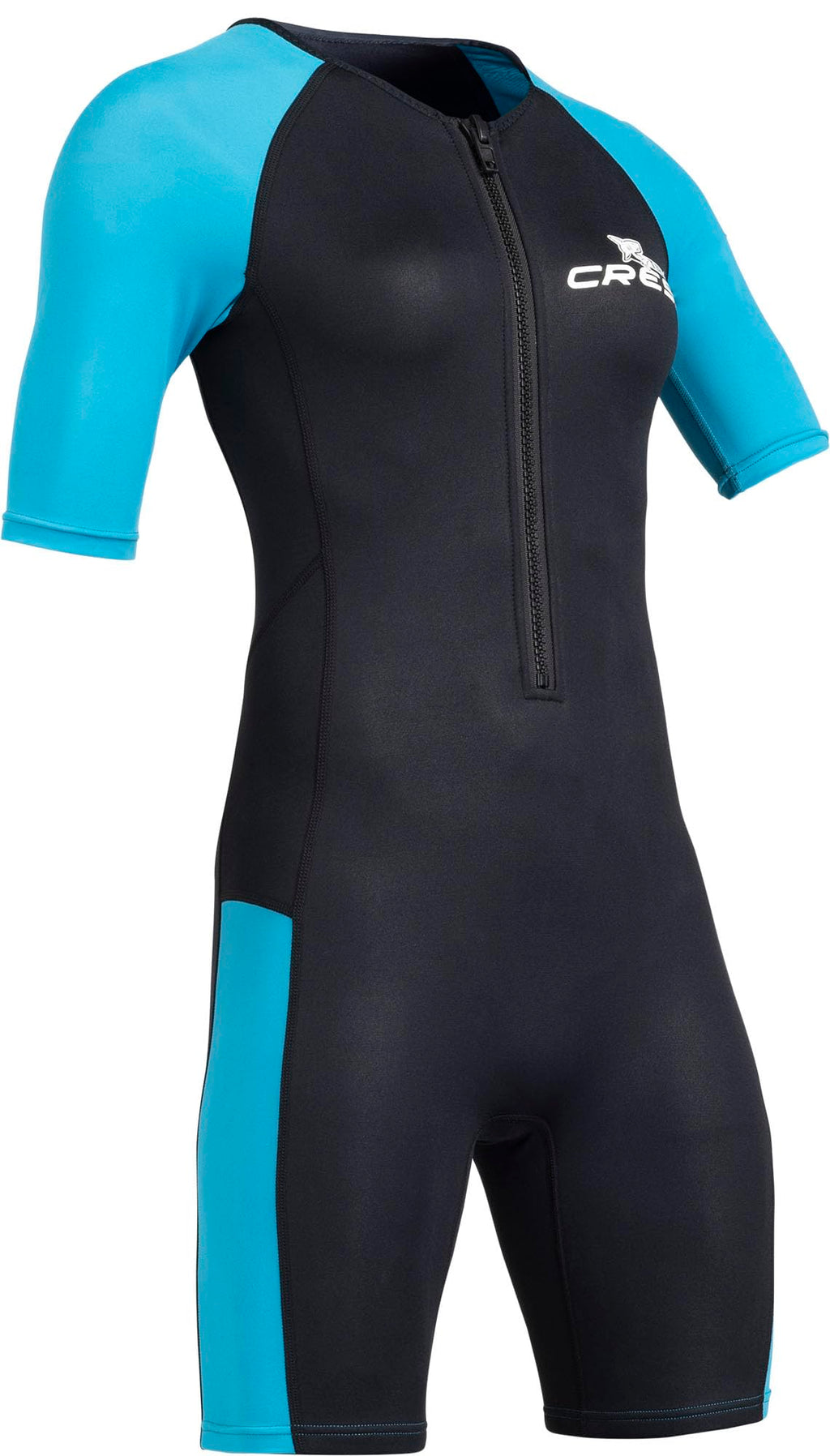 Cressi Womens Tiburon Lady Monopiece 3mm Shorty Wetsuit, Black/Aquamarine, L EU