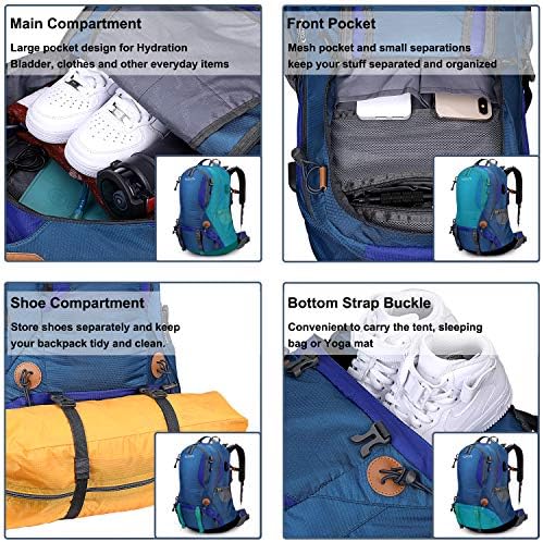 G4Free Hiking Backpack 50L Waterproof Backpack with Rain Cover for Mountaineering Travel Camping Trekking Outdoor Sports for Men Women External Frame Backpacks Default Title Default Title