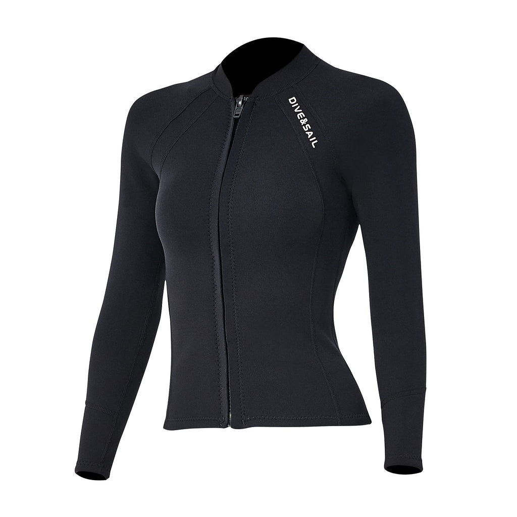 EUPTE 2mm Wetsuits Women/Men Long Sleeve Jacket UPF50+ UV Protection Diving Skin Suit Top for Scuba Diving Snorkeling Surfing Swimming (men, 3XL) Wetsuit Tops Default Title Default Title
