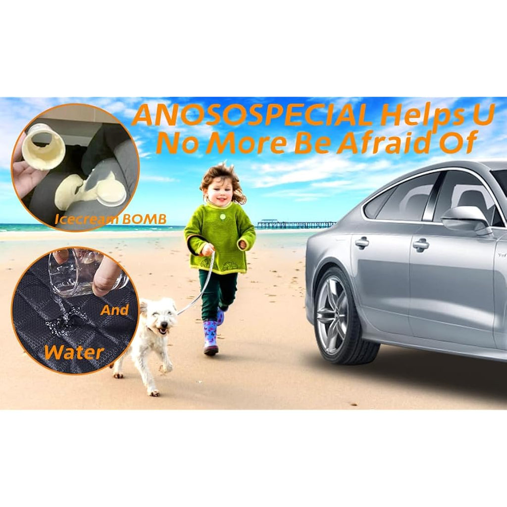 ANOSOSPECIAL Dog Car Seat Cover for Back Seat Cover for Kids ISOFIX with Dog Seat Belt Non Stick Fur Car Seat Protector for Dogs Nonslip Water Proof Durable for Truck SUV（Black ISOFIX-Large） Seat Covers Default Title Default Title
