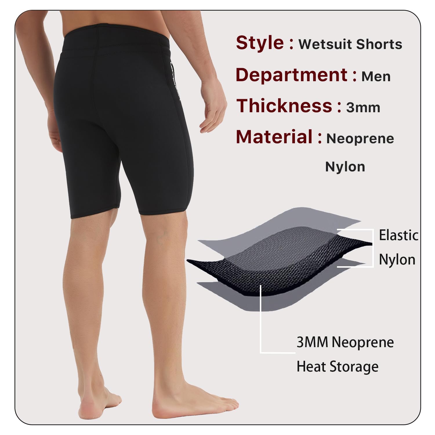 Lemorecn Wetsuits Pants Shorts 3mm Neoprene Canoeing Swimming Pants(UK1035-XL) Wetsuits Default Title Default Title