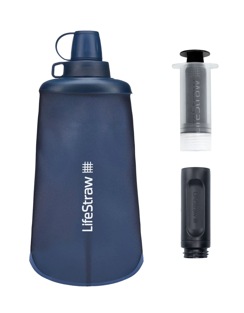 Lifestraw Peak Series Collapsible Squeeze bottle with Filter 650ML Blue Blue Dark Grey
