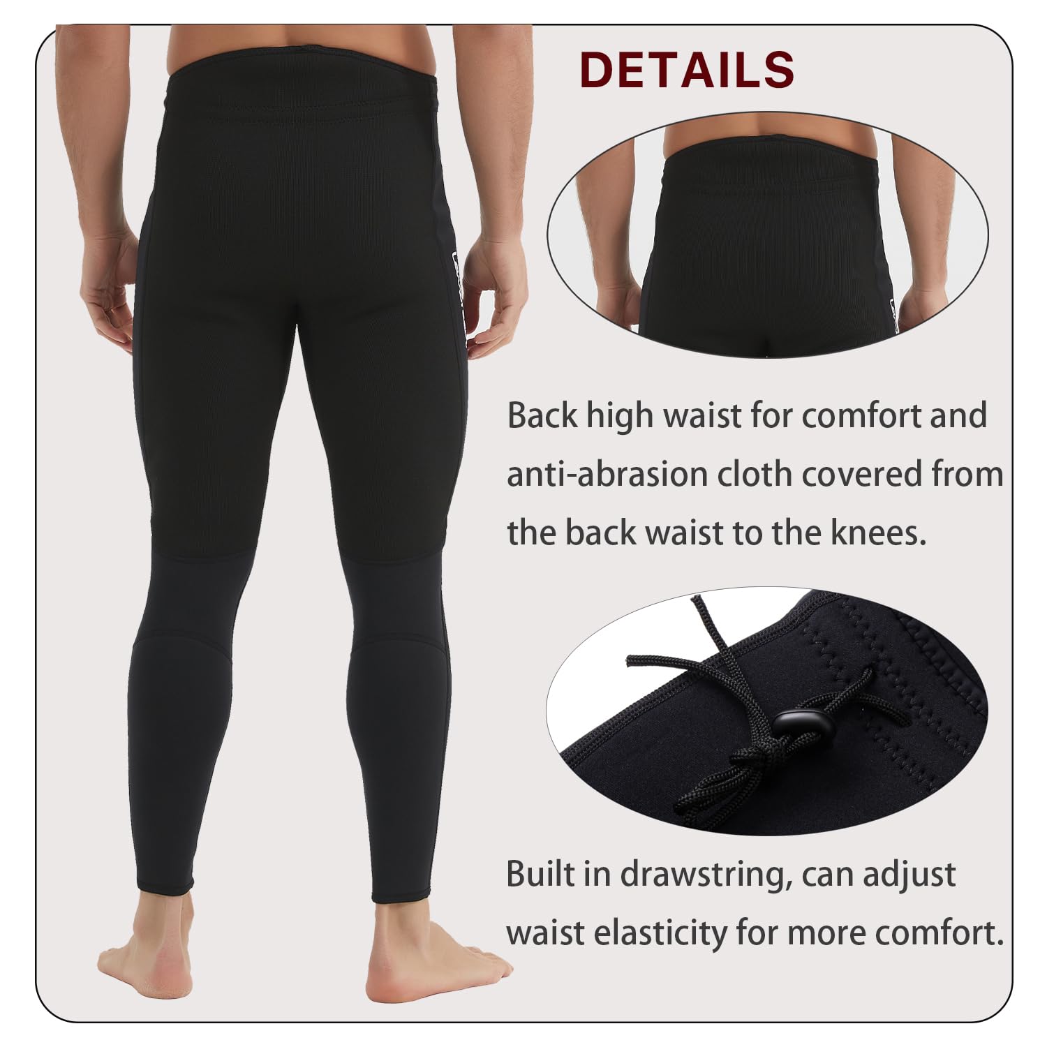 Lemorecn Wetsuits Pants 3mm Neoprene Swimming Canoeing Pants(UK1031-S? Wetsuits Default Title Default Title