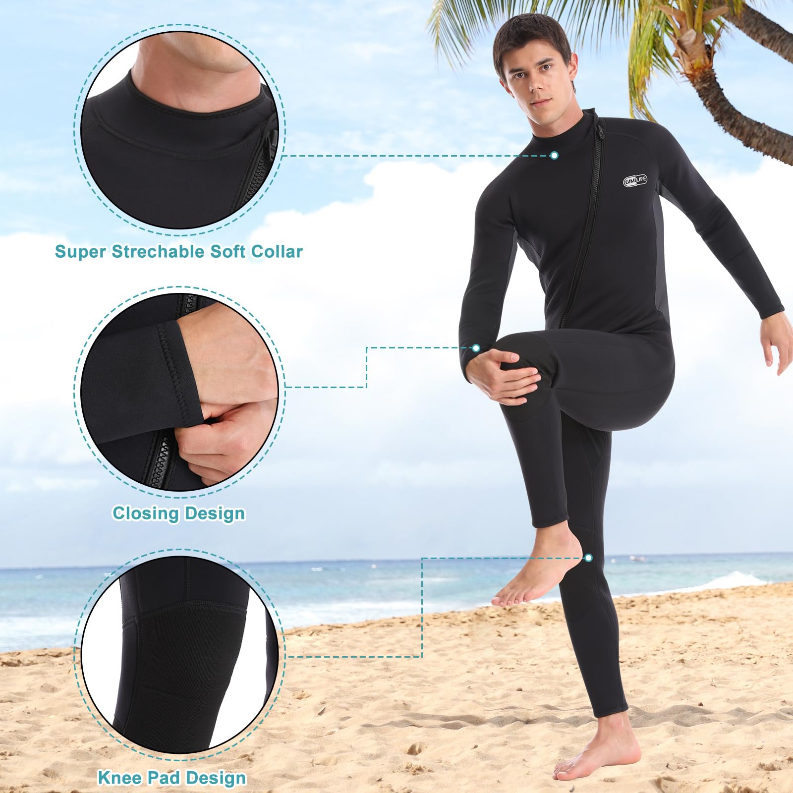 Wetsuit for Men, Mens Wetsuits Full Length Wetsuit, 3mm Neoprene Wet Suit Mens Wetsuit Wet Suits for Diving Snorkeling Swimming Surfing Wetsuits Default Title Default Title