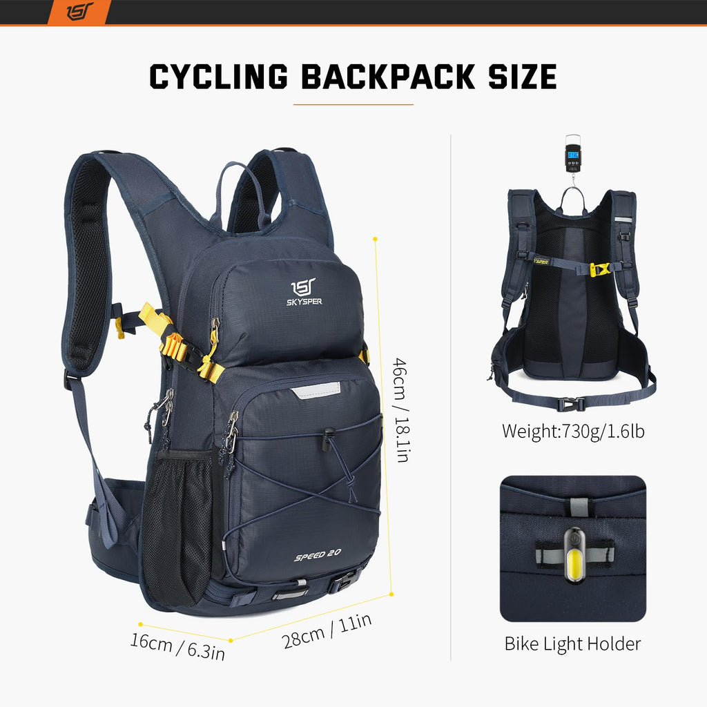 SKYSPER Cycling Backpack 20L Lightweight Bike Backpack for Men Women Running Rucksack for Biking Hiking Climbing(Navyblue) Backpacks Default Title Default Title