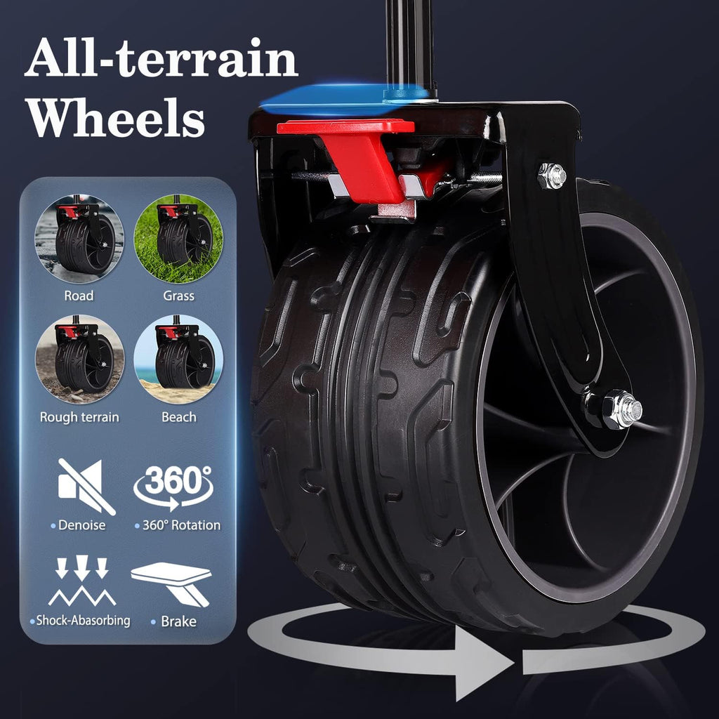 Sekey 200L Folding Festival Trolley with All-Terrain Extra Wide Wheels and Brake, Heavy-Duty Cart Loadable up to 150KG, Patented Four-Directional Garden Tool Organisers Default Title Default Title