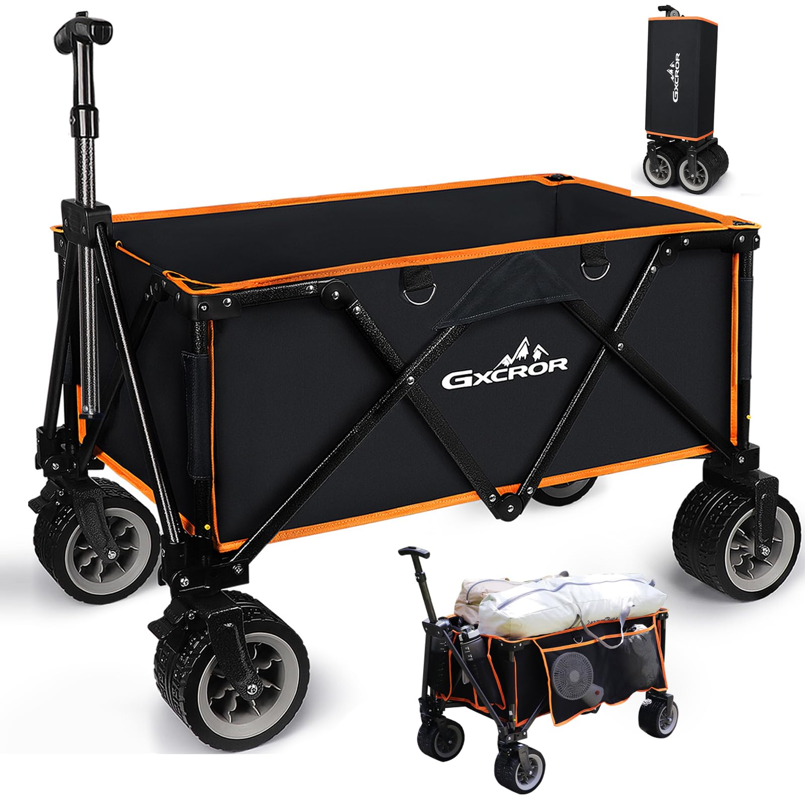 Folding Festival Trolley Collapsible Camping Garden Trolley Cart with 200KG Capacity, Heavy Duty Outdoor Beach Wagon, All Terrain Utility Wagon for Garden Tool Organisers Default Title Default Title
