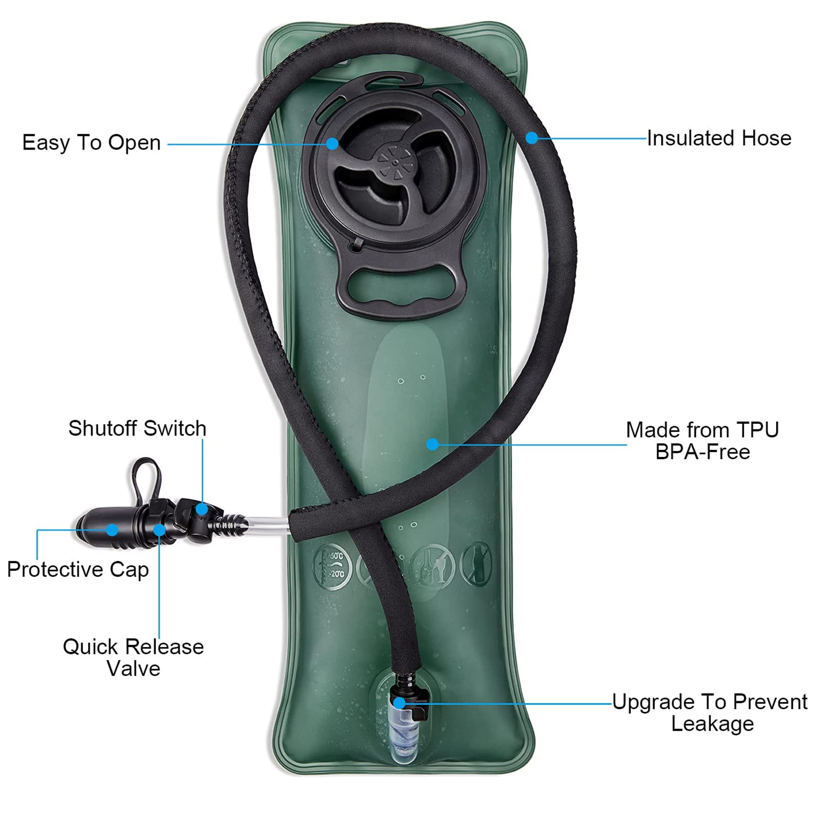 G4Free Military Hydration Backpack with Upgraded 2.5L Bladder Pack for Hiking, Cycling, Walking and Climbing Bike Hydration Packs Default Title Default Title
