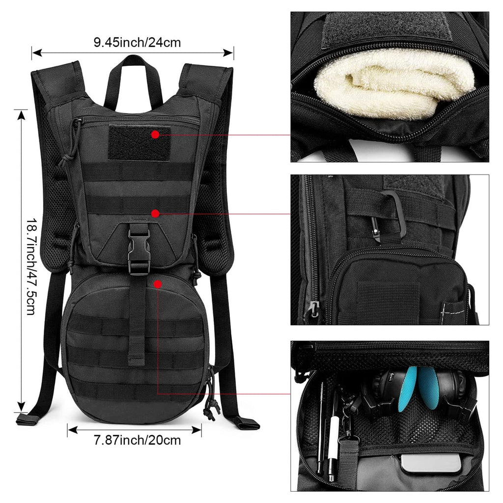 G4Free Military Hydration Backpack with Upgraded 2.5L Bladder Pack for Hiking, Cycling, Walking and Climbing Bike Hydration Packs Default Title Default Title