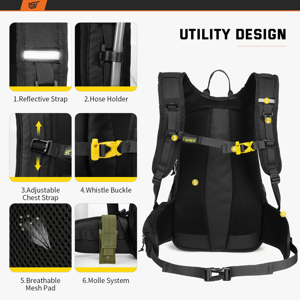 SKYSPER Cycling Backpack 20L Lightweight Bike Backpack for Men Women Running Rucksack for Biking Hiking Climbing(Black) Backpacks Default Title Default Title
