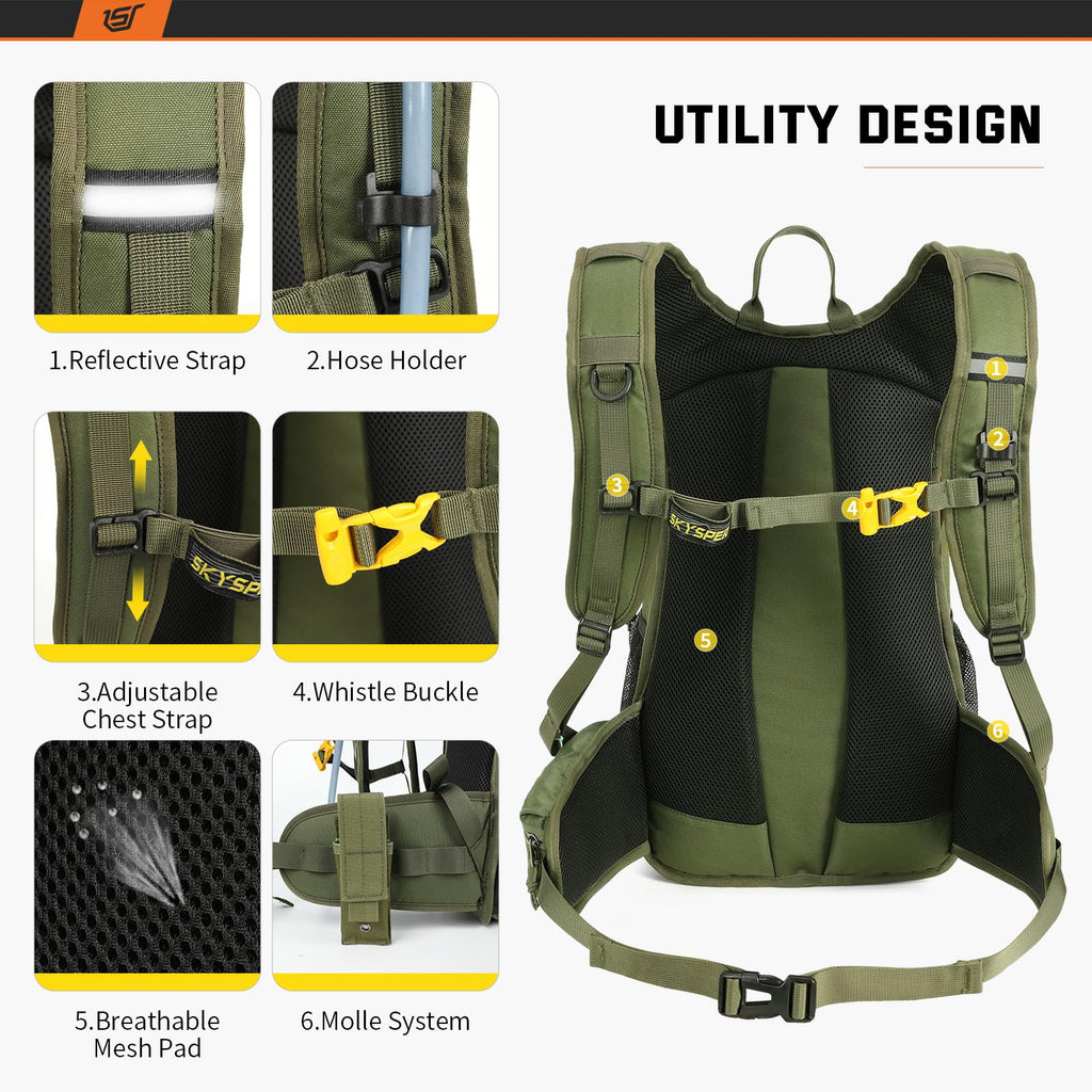 SKYSPER Cycling Backpack 20L Lightweight Bike Backpack for Men Women Running Rucksack for Biking Hiking Climbing(Armygreen) Backpacks Default Title Default Title