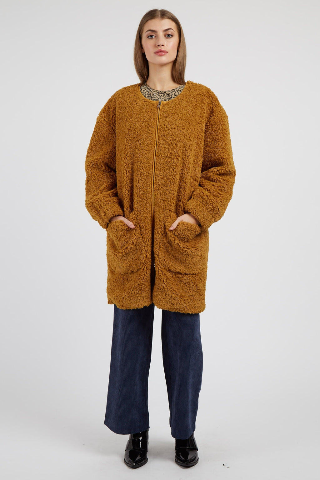 Louche Aldora Coat - Mustard Coats 8 Mustard 8 / Mustard 10 / Mustard 12 / Mustard 14 / Mustard 16 / Mustard