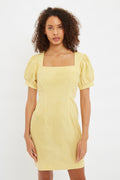 Louche Anouk Summer Gingham Body Con Mini Dress In Yellow Dresses 8 Yellow/White 8 / Yellow/White 10 / Yellow/White 12 / Yellow/White 14 / Yellow/White 16 / Yellow/White