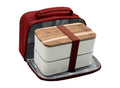 Akinod Bento + Insulated Lunch Bag (Various Colours) White/Blue Jeans White/Blue Jeans White/Terracotta