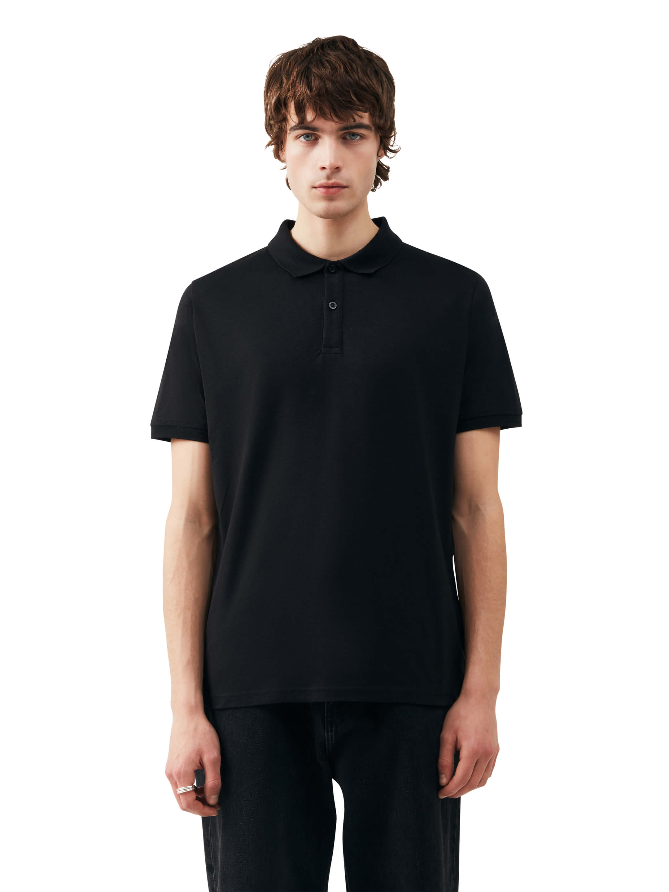 Bamboo Jersey Polo Shirt: Mens XS Black XS / Black S / Black M / Black L / Black XL / Black 2XL / Black
