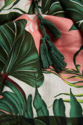 Louche Barkley Banana Leaf Print Scarf scarves One Size Green/Pink One Size / Green/Pink