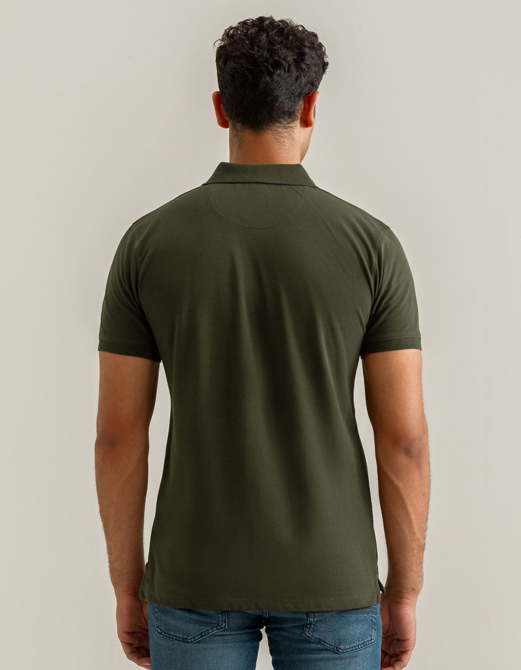 Olive Green Cotton Rich Polo
