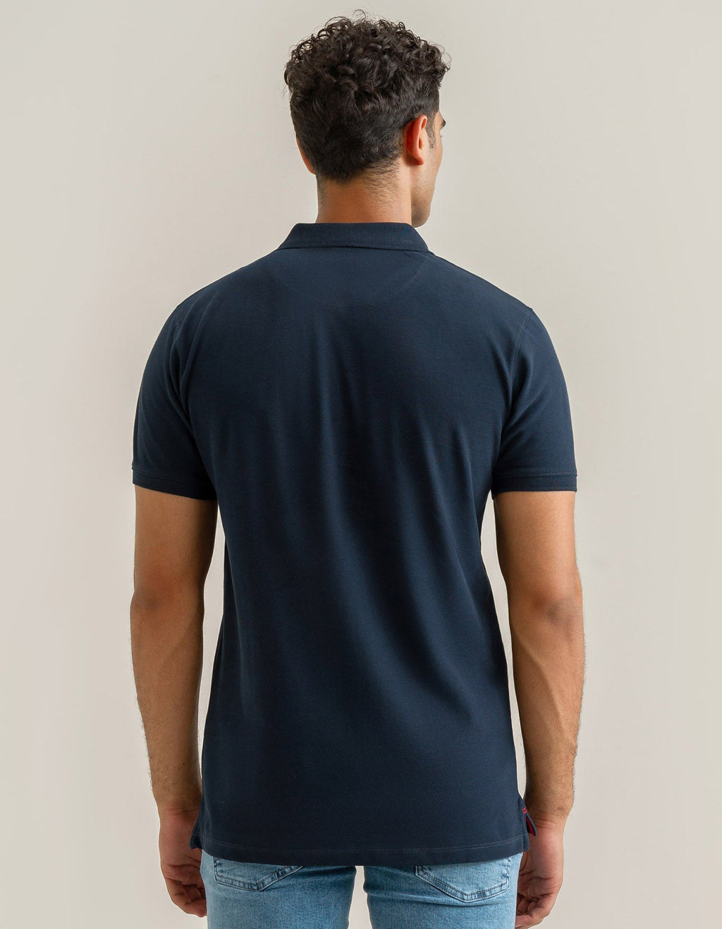 Plain Soft Cotton Polo - Navy