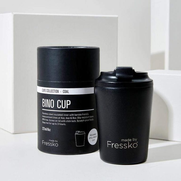 Fressko Reusable Cup/Travel Mug - Coal Bino 227ml/8oz Bino 227ml/8oz Camino 340ml/12oz Grande 475ml/16oz