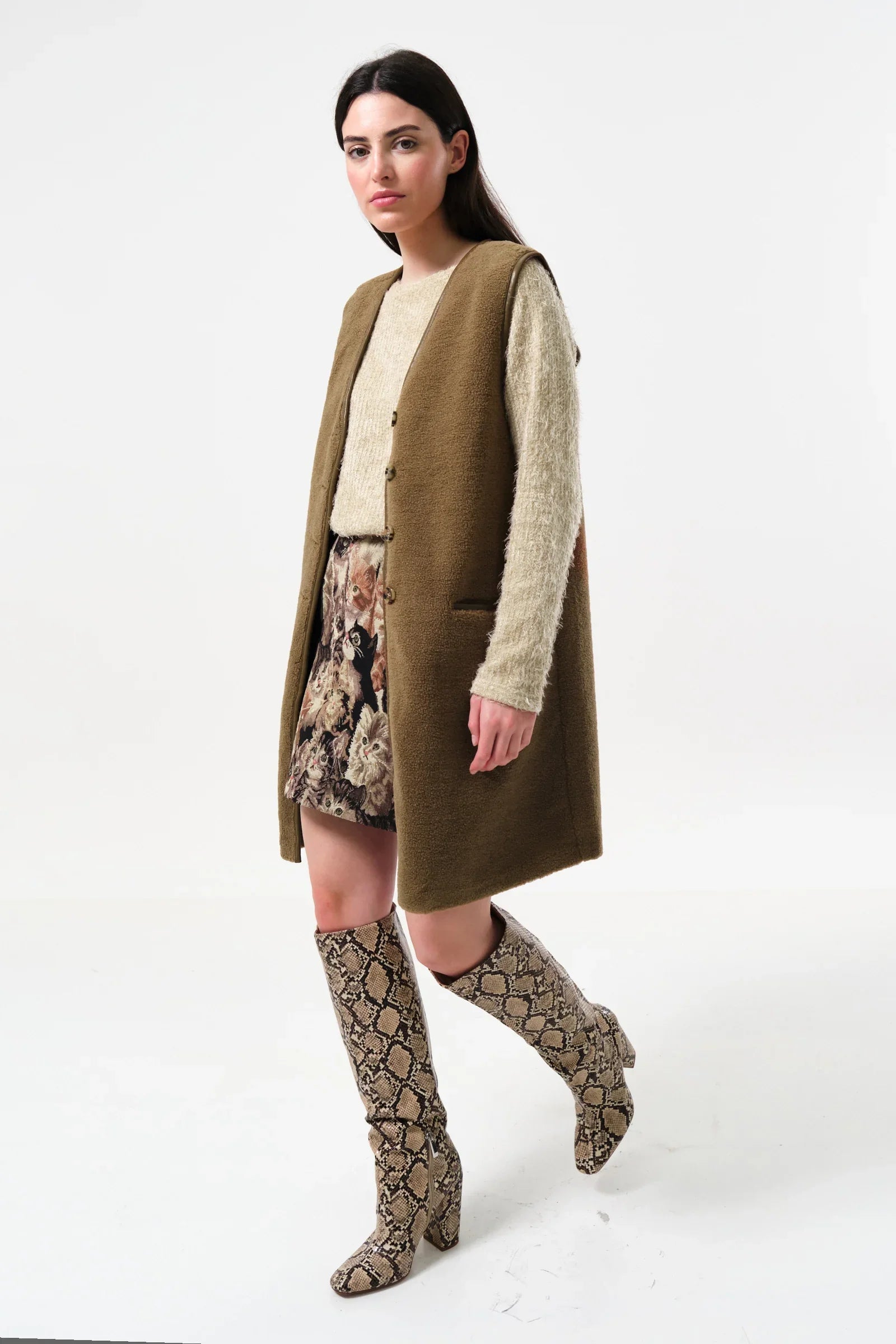 Cathel Borg Longline Waistcoat - Nutmeg Waistcoats 8 Nutmeg 8 / Nutmeg 10 / Nutmeg 12 / Nutmeg 14 / Nutmeg