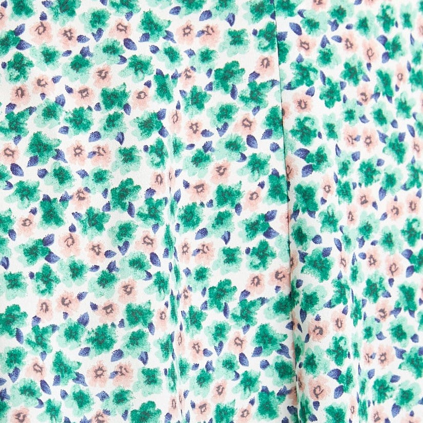 Louche Cathleen Mint Blossom Print Mini Tea Dress Dresses 8 Green/Pink 8 / Green/Pink 10 / Green/Pink 12 / Green/Pink 14 / Green/Pink 16 / Green/Pink