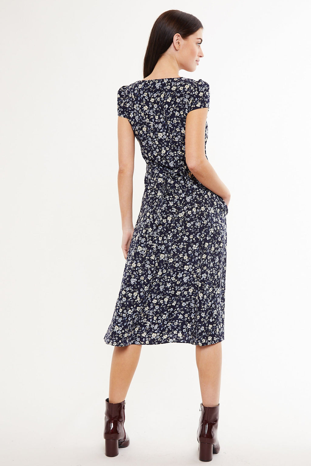 Cathleen Country Rose Print Tea Midi Tea Dress Dresses 8 8 10 12 14 16
