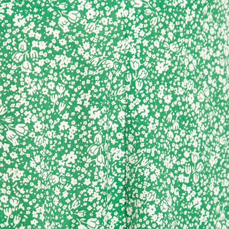 Louche Cathleen Micro Flower Print Mini Tea Dress - Green Dresses 8 Green 8 / Green 10 / Green 12 / Green 14 / Green 16 / Green